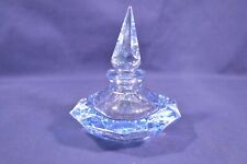 Vintage Blue Crystal Glass Perfume Decanter Bottle Dauber,4 1/2