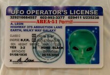 Alien A. Leon UFO Operator's License ID Card Roswell Area 51 Permit Las Vegas picture