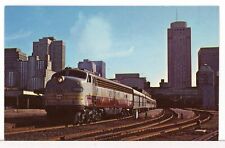 1969 Canadian Pacific E8 #1802 departs Windsor Station, Montreal Train Postcard picture