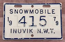 1979 Inuvik NWT Canada Snowmobile License Plate 415 north west territories picture