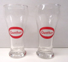 Vtg Gunther Beer Bar Glasses Set Of 2 1959 N.O.S. Never Used See Pics picture