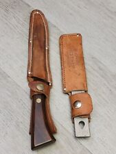 Vintage Western Fish Fillet Knife S-W766 with Leather Sheath/Schrader Honesteel. picture