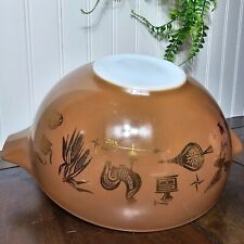 Vintage PYREX Early American Farm Brown & Gold #444 Cinderella Large Mixing Bowl picture