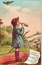 1880s-90s Little Boy Blue Come Blow me Your Horn Sheep in the Meadow Trade Card picture