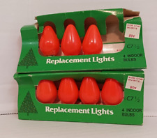 Lot of 7 Orange C7 Woolworth Replacement Christmas Light Bulbs picture