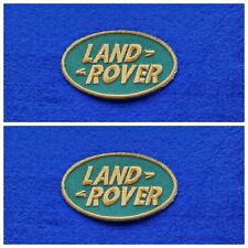 A Pair Of Motor Car Racing Patches Sew / Iron On Badges:- Land Rover (a) Green picture