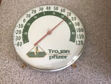 VINTAGE JUMBO DIAL THERMOMETER, TROJAN-PFIZER picture