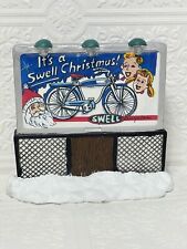 Vintage It’s a swell christmas bicycle Christmas village accessory billboard picture
