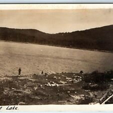 c1910s Somerset Lake Reservoir Birds Eye Real Photo Vermont Green Mountain A154 picture