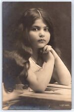Antique 100 years Old RPPC Postcard - A Girl picture