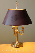 WOW ELEGANT MID CENTURY MODERN BRASS DESK LAMP ALLIGATOR SHADE VTG 50S TABLE picture