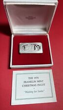1978 Franklin Mint Sterling Silver Christmas Ingot “Waiting For Santa” picture