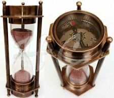 Antique Brass Nautical Sand Timer Hourglass Maritime Hour Glass Vintage Marina picture