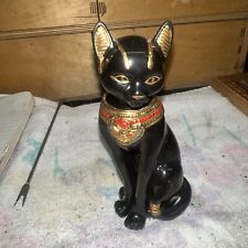 Lenox EGYPTIAN CAT GODDESS FIGURINE Porcelain Black Gold Accent 1995 Retired picture