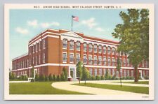 Junior High School West Calhoun Street Sumter SC Linen Postcard No 4459 picture