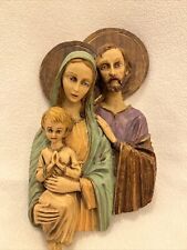 Vintage RR Roman Italy Jesus Mary & Joseph 3-D Wall Hanging Plaque picture