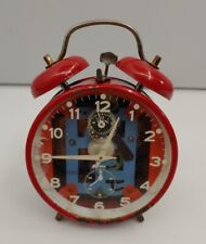 Vintage Jerger Twin Bell Alarm Clock Transparent Dial Exposed Movement  picture