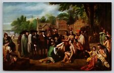Postcard PA Philadelphia Penn's Treaty With The Indians Painting A21 picture