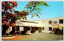 c1950s First National Bank Drive-in~Tellers~Fort Lauderdale FL VTG Postcard picture