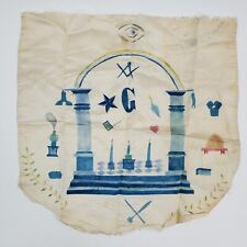 Antique 18/19th Century Hand Painted Silk Masonic Apron Freemasons San Francisco picture