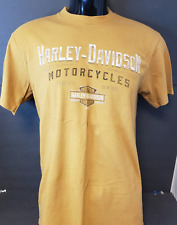 Harley Davidson Motorcycles T-Shirt  Hill City S. Dakota Large Gold Vintage picture