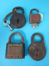 MIXED LOT OF 4 ANTIQUE/VINTAGE LOCK SIMMONS/FRAIM/PHILGAS/MILLER 2 WITH KEYS picture