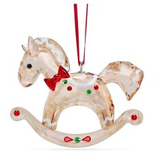 Swarovski Crystal Holiday Cheers Gingerbread Rocking Horse Ornament 5627608 picture
