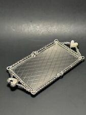 Vintage Judith Ripka Jewelry Tray Mirrored Mother Preal Onyx Hearts picture