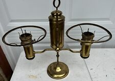 Antique Victorian Brass Double Student Lamp Base with Center Tank  21.5 in h. picture