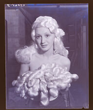 Vintage Negative 1930s Lucille Edmond and Silk Wig Vernacular Photo picture