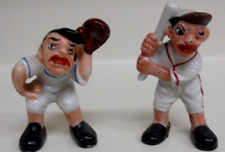 Two Vintage Baseball Figurines, One Fielder & One Batter Old and Nice Condition picture