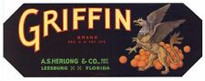 GRIFFIN Brand, Leesburg,Florida *AN ORIGINAL CITRUS CRATE LABEL* picture