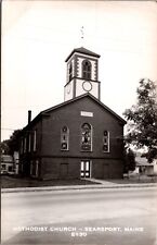 Real Photo Postcard Methodist Church in Searsport, Maine picture