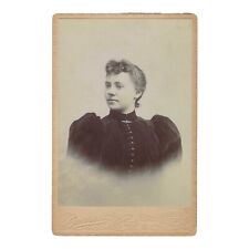 Antique Cabinet Card Photo Beautiful Victorian Woman HUGE Puffy Puffed Sleeves picture