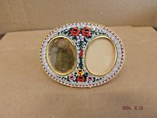 Vintage Italian Micro Mosaic Double Oval Picture Frame Floral Design Estate Find picture