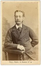 CIRCA 1880'S CDV DISTINGUISHED MAN SUIT AMAZING MOUSTACHE T. FALL LONDON, UK picture