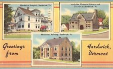 Greetings from Hardwick, Vermont Linen Postcard picture