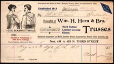 1901 Philadelphia - Wm H Horn & Brothers - Trusses Belts Braces Letter Head Bill picture