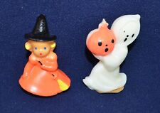 2 Vintage Halloween Witch Ghost with pumpkin Gurley candles Lot picture