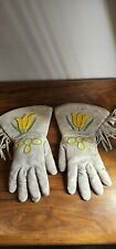 Antique OLD Native American  Indian beaded gloves  picture