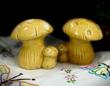 Vintage Ceramic Yellow Mushroom Salt and Pepper Shaker Set Kitschy cottage core picture