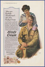 Vint 1918 HINDS Honey & Almond Cream Sunburn WWI Soldier Harold Brett Print Ad picture