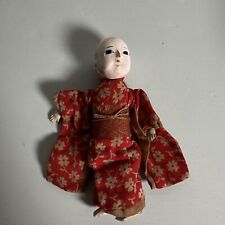 ANTIQUE JAPANESE GOFUN DOLL WITHOUT WIG.- Glass Eyes- Over 100 Years Old picture