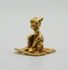 Original Colombian Gold Copper Tumbaga -  Sitting Small Cat picture