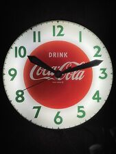 1950s Swihart Coca Cola Advertising Clock - Near Mint Works Lights Green Numbers picture
