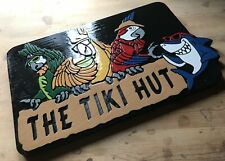 Tiki Bar Beach House Parrots Personalized 3D routed wood bar sign Custom  picture