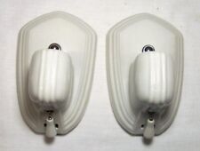Antique Sconce Pair Vtg Porcelain Light Fixture Ceramic Wall 2 Rewired USA #A15 picture