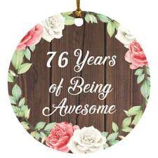 76th Birthday 76 Years Of Being Awesome - Circle Ornament A picture