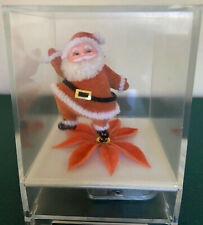 Vtg Christmas Dancing Santa Claus Poinsettia Music Box is Coming to Town Song picture