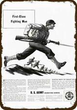 1942 U.S. ARMY WWII Soldiers Fighting Man Vnt-Look DECORATIVE REPLICA METAL SIGN picture